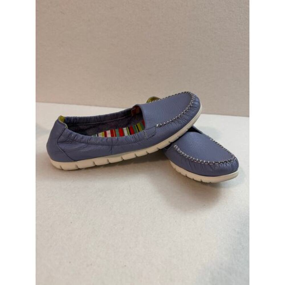 SAS Sunny Slip On Loafer 9.5M Periwnkle Purple Leather Moccasin EVA Sole